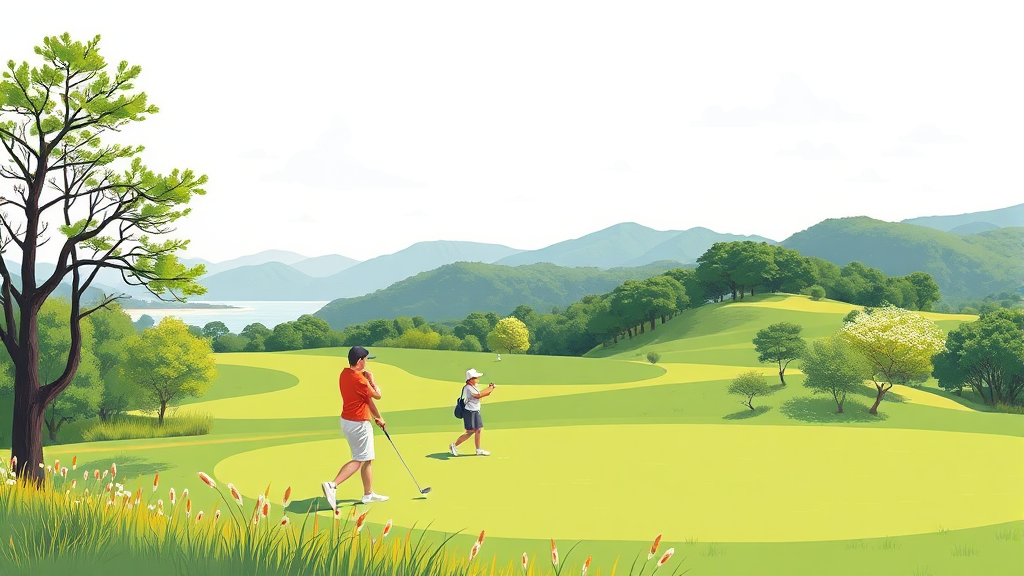 4월 제주 골프 여행, 성공적인 계획 세우기 (illustration 스타일)