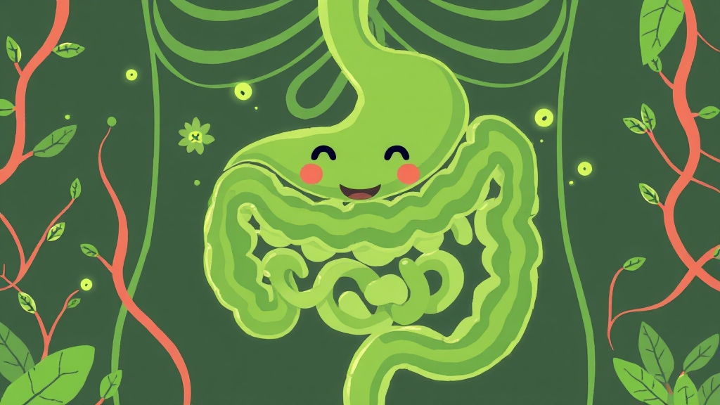 위 건강과 유산균의 관계 (illustration 스타일)