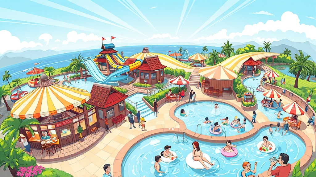 신나는 부대시설 & 맛있는 먹거리 (cartoon 스타일)