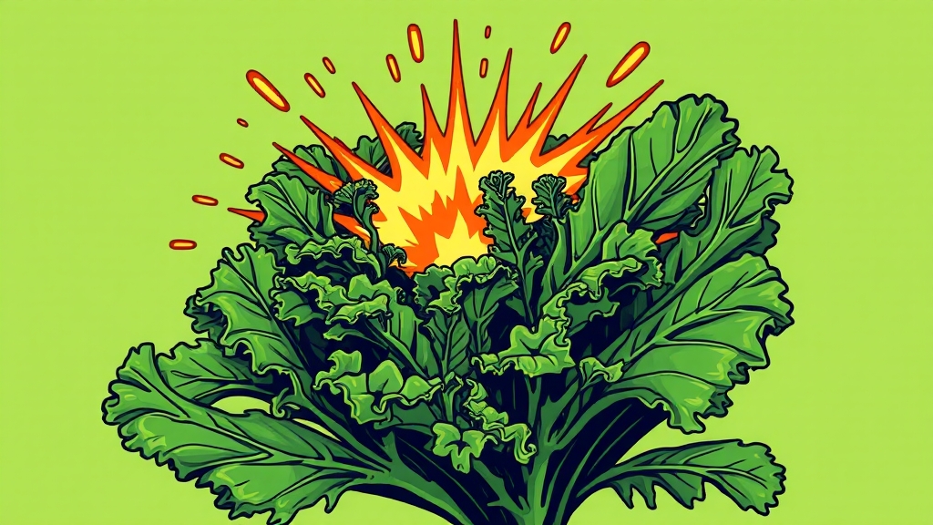 컬리케일, 주요 영양 성분은? (illustration 스타일)