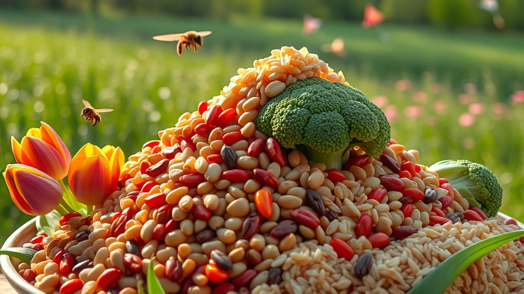 잡곡과 콩, 환상의 조합 (realistic 스타일)