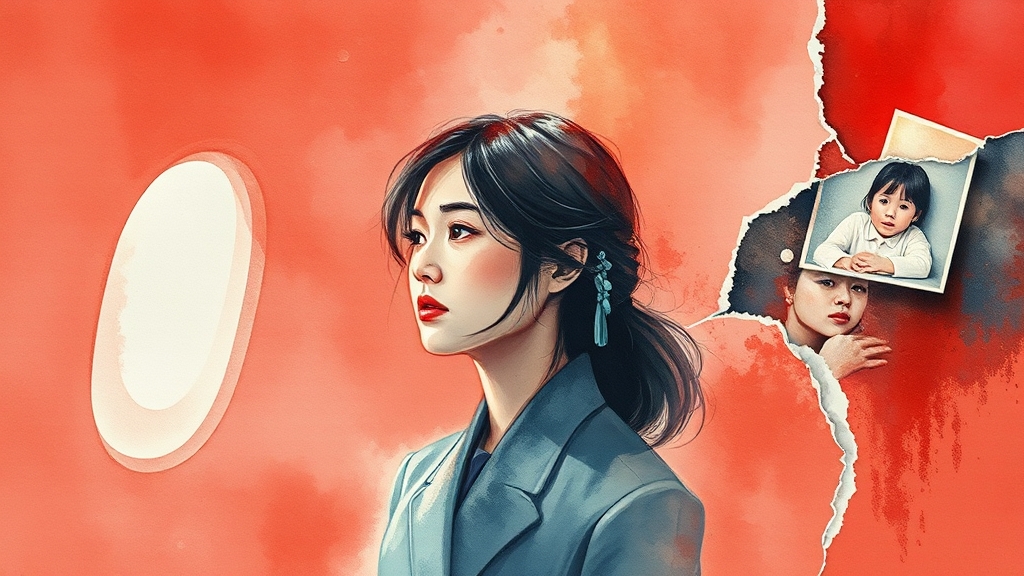 신가족 vs 친가족: 끝나지 않는 갈등 (watercolor 스타일)