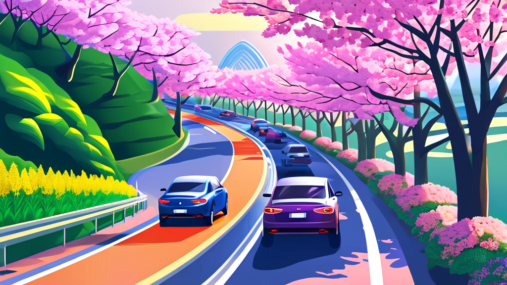 제주 벚꽃 명소, 어디로 갈까? (illustration 스타일)