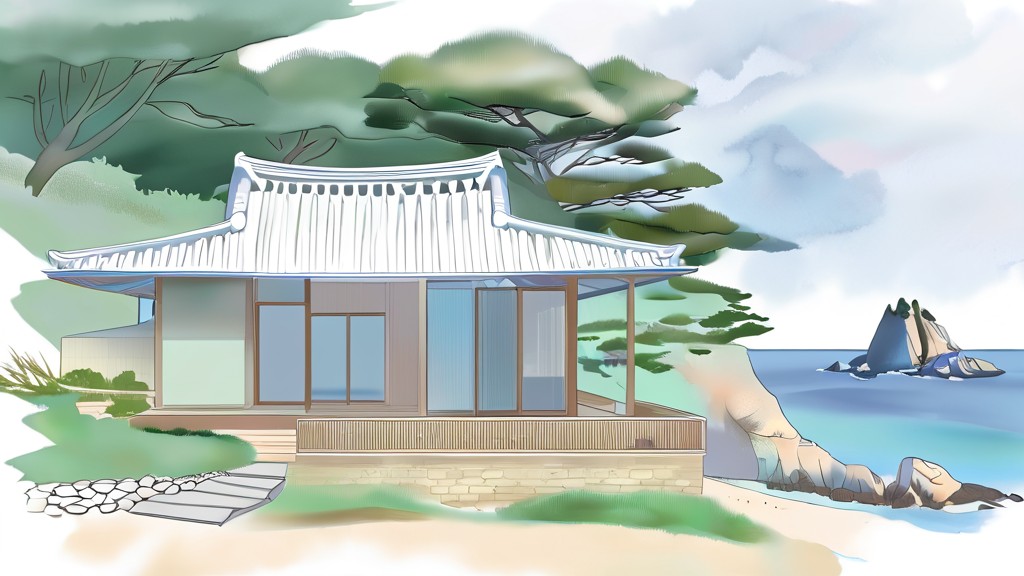 추천 숙소: 편안한 휴식을 위한 선택 (watercolor 스타일)
