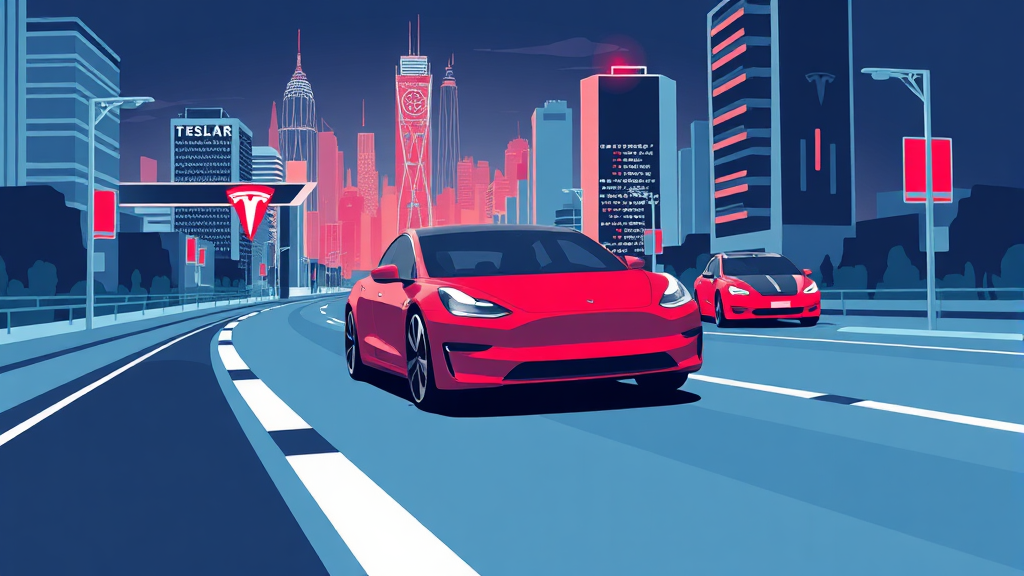 테슬라 주가 전망 및 투자 판단 (illustration 스타일)