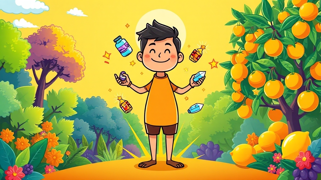 면역력 제품, 무엇이 다를까요? (cartoon 스타일)