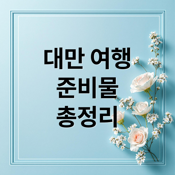 대만 여행준비물총정리 (대만 여행 준비물)