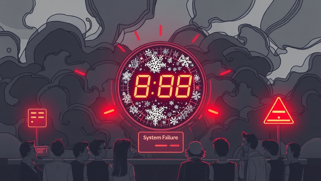 시스템 마비, 어디까지 영향을 미치나? (illustration 스타일)