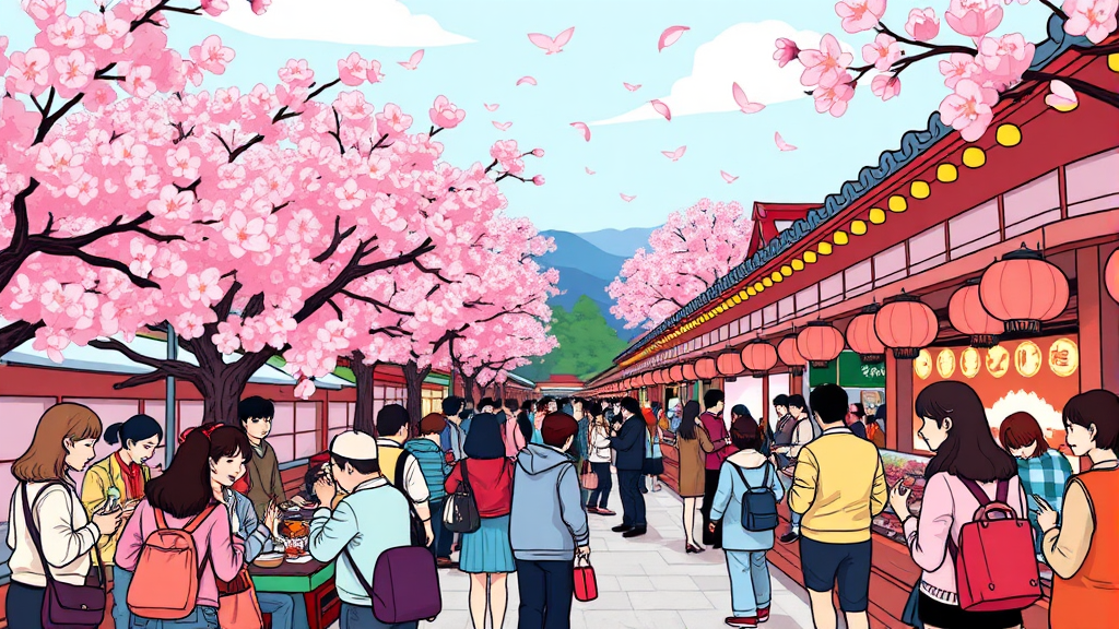 벚꽃 축제 일정 및 즐기는 방법 (cartoon 스타일)