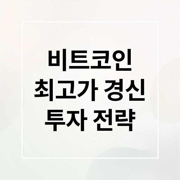 비트코인
최고가 경신
투자 전략 (비트코인 최고치)