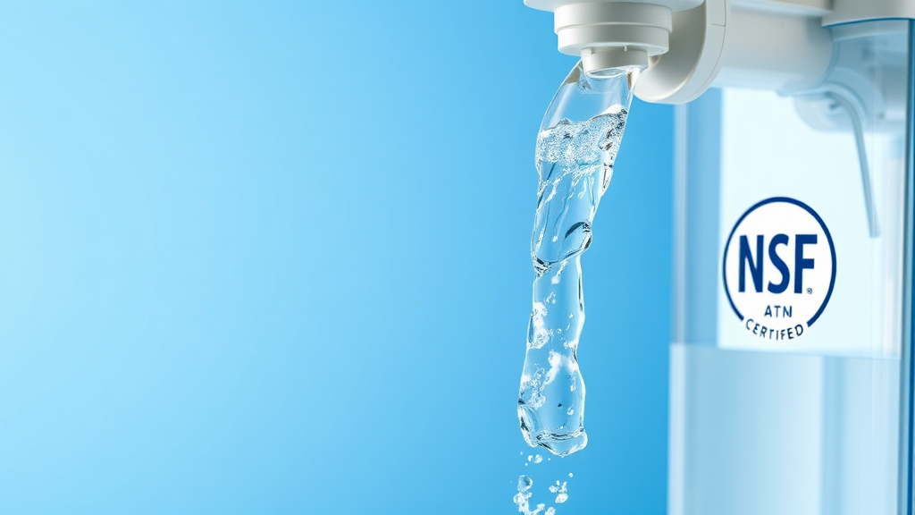 NSF 인증 필터 기능 및 효과 (realistic 스타일)