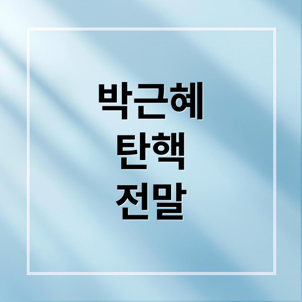 박근혜
탄핵
전말 (박근혜 대통령 탄핵 과정 의미)