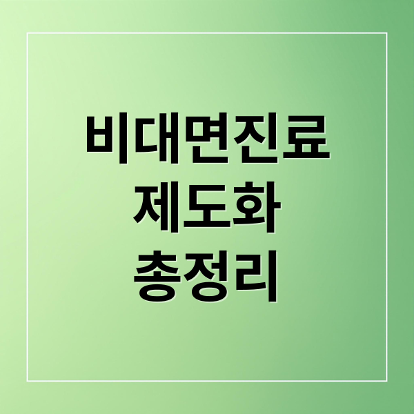 비대면진료
제도화
총정리 (비대면 진료 제도화 의료 개혁)