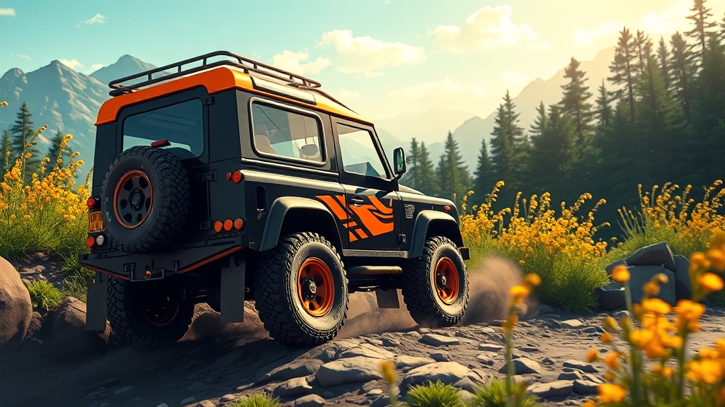 파워트레인과 오프로드 성능 (cartoon 스타일)