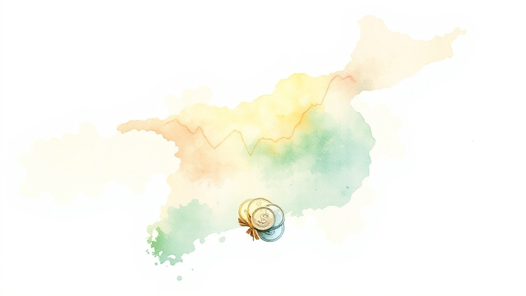 GDP, 경제 규모를 보여주는 핵심 지표 (watercolor 스타일)