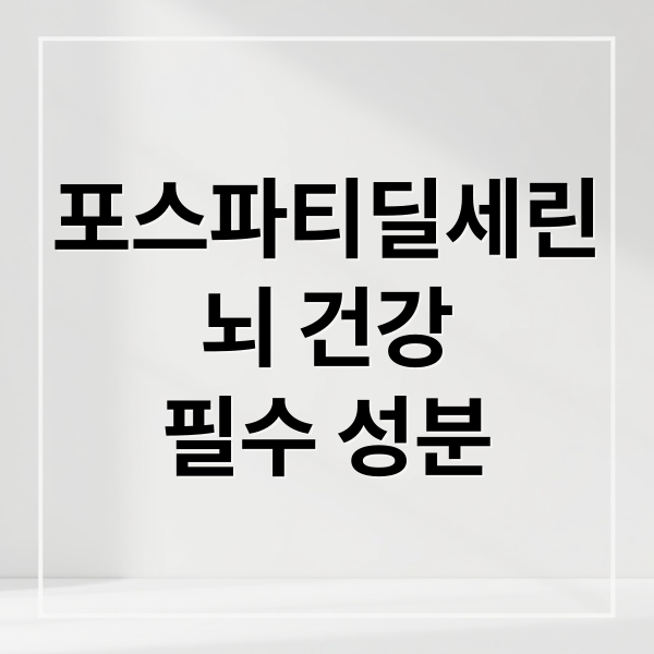 포스파티딜세린
뇌 건강
필수 성분 (포스파티딜세린 가격 효능 부작용)