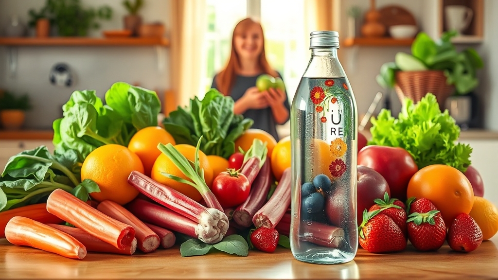 요로결석 예방 식단 (realistic 스타일)