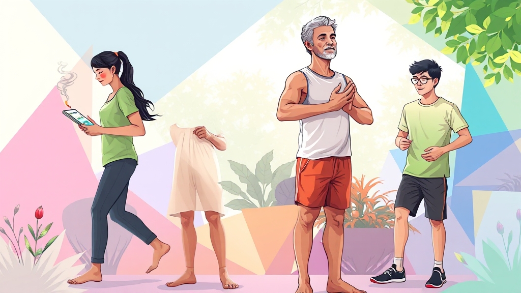 예방을 위한 생활 습관 (illustration 스타일)