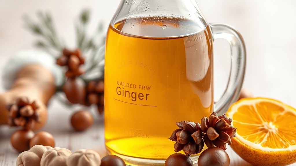 생강청 보관 방법 (realistic 스타일)