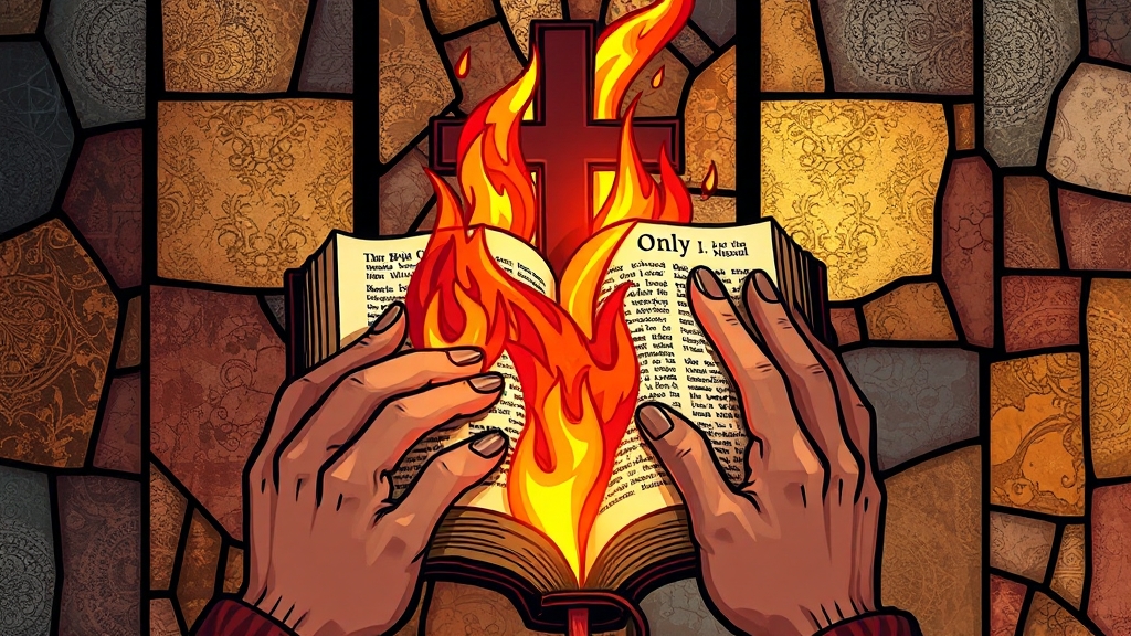 종교개혁의 핵심 원리 (illustration 스타일)