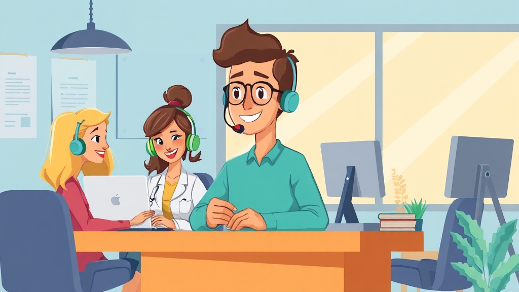 궁금증 해결, 첫걸음은 고객센터 (cartoon 스타일)