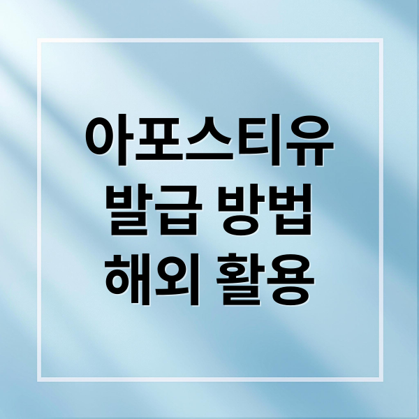 아포스티유
발급 방법
해외 활용 (아포스티유 발급)