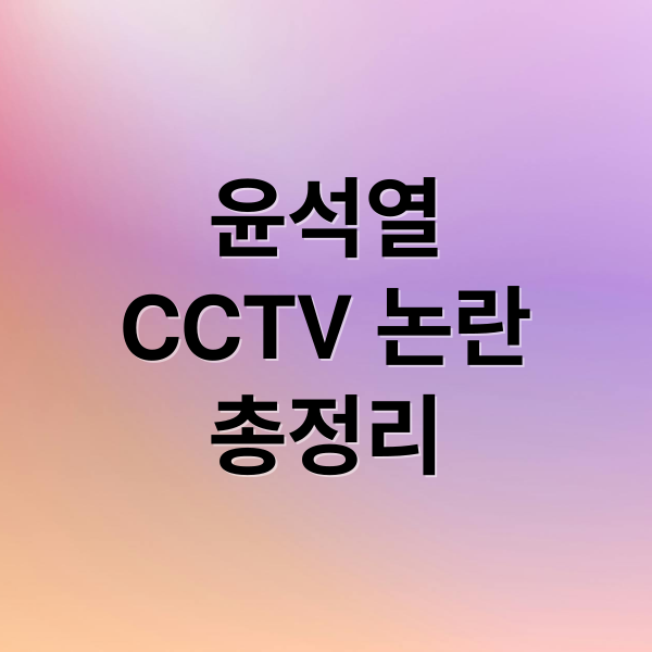 윤석열
CCTV 논란
총정리 (윤석열cctv)