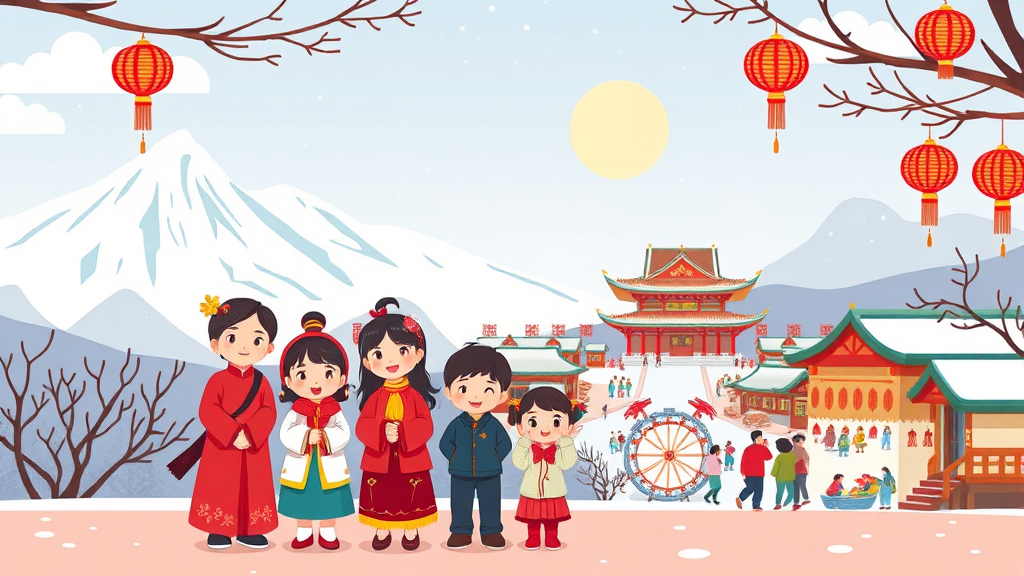가족과 함께 떠나는 설 연휴 나들이 명소 추천 (cartoon 스타일)