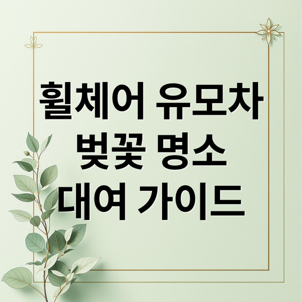 휠체어 유모차
벚꽃 명소
대여 가이드 (벚꽃 명소 휠체어 유모차 대여)