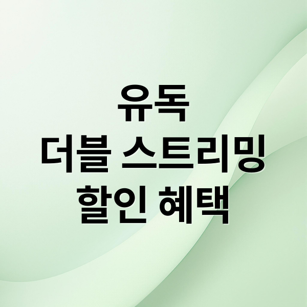 유독
더블 스트리밍
할인 혜택 (넷플릭스 유튜브 프리미엄 최저가 유독 구독 방법)