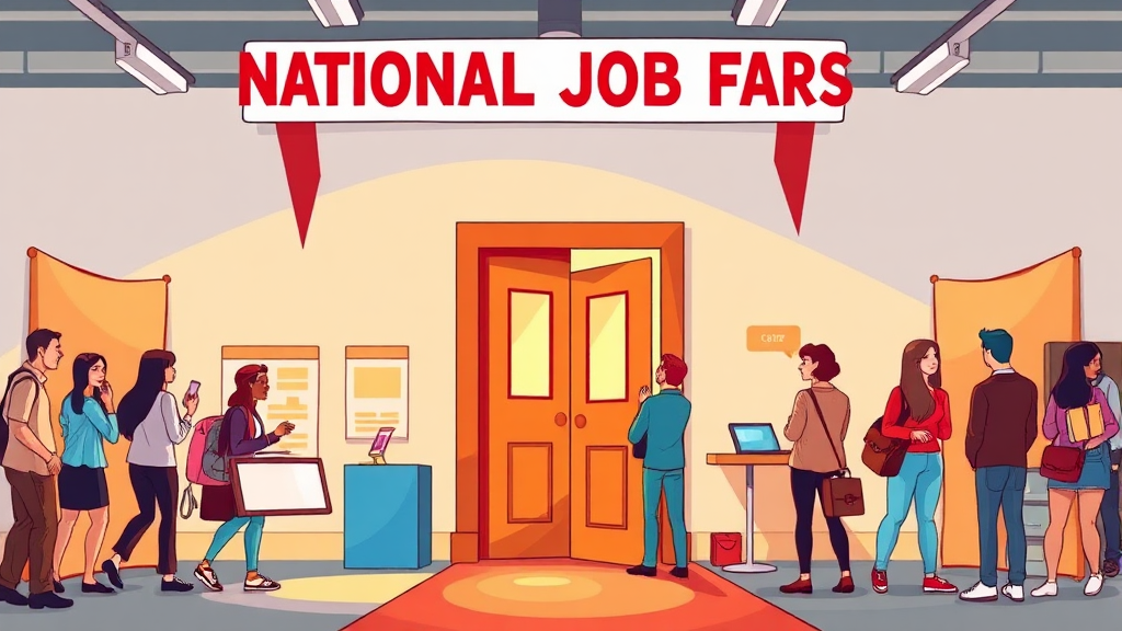 지역별 취업박람회 일정 확인 (cartoon 스타일)