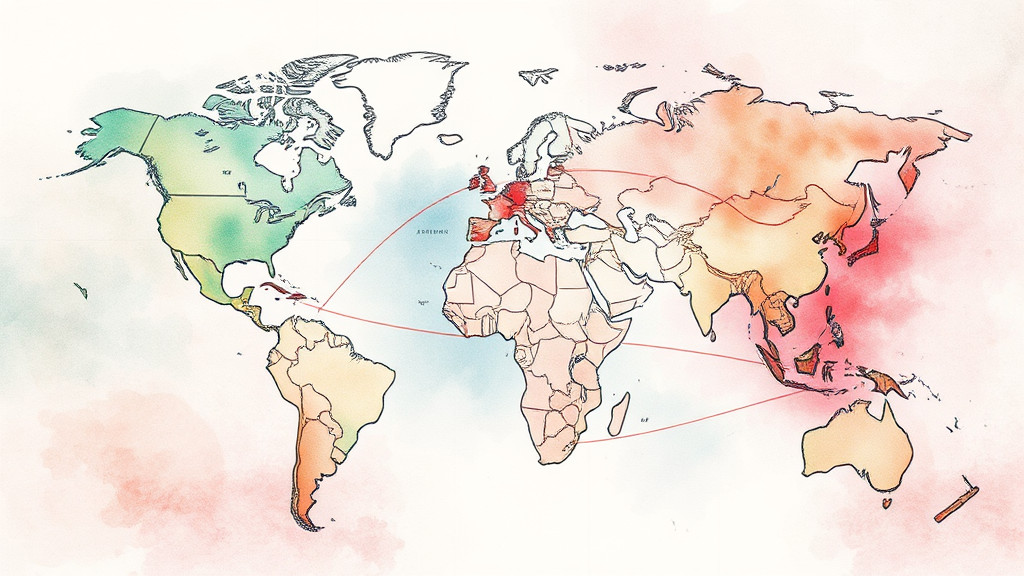 국제 관계: 미중 갈등 심화와 지정학적 불안정 (watercolor 스타일) (재시도)
