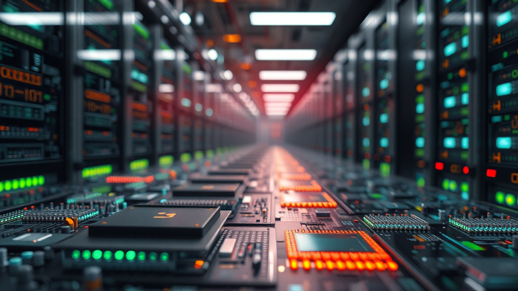 GPU 대체 기술 개발 현황: TPU, ASIC (realistic 스타일)