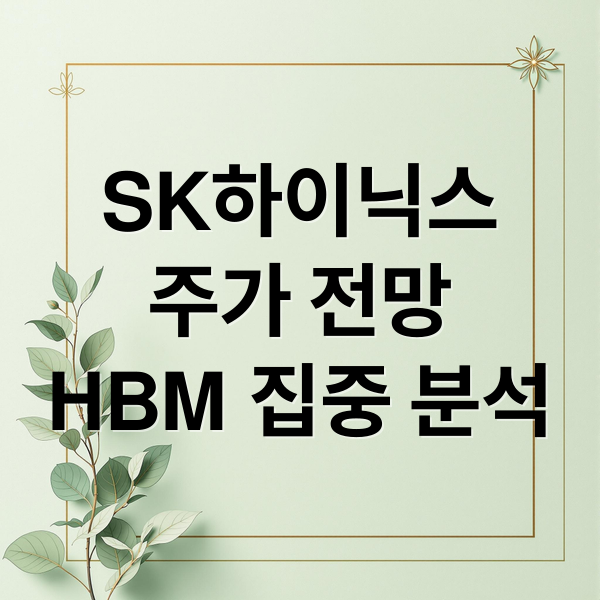 SK하이닉스
주가 전망
HBM 집중 분석 (sk하이닉스 주가)