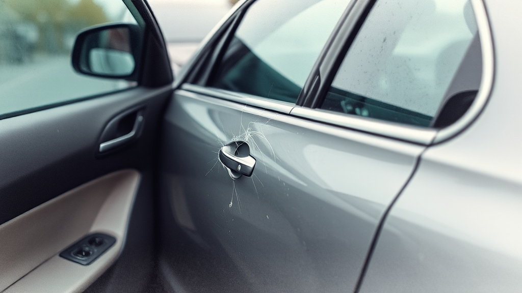 문콕 사고 문제점 및 피해 (watercolor 스타일)