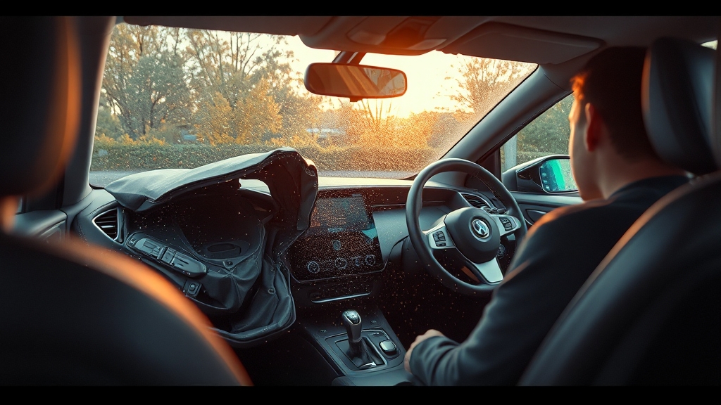 자동차보험 대물배상을 넉넉히 설정하고 안심하고 운전하는 모습