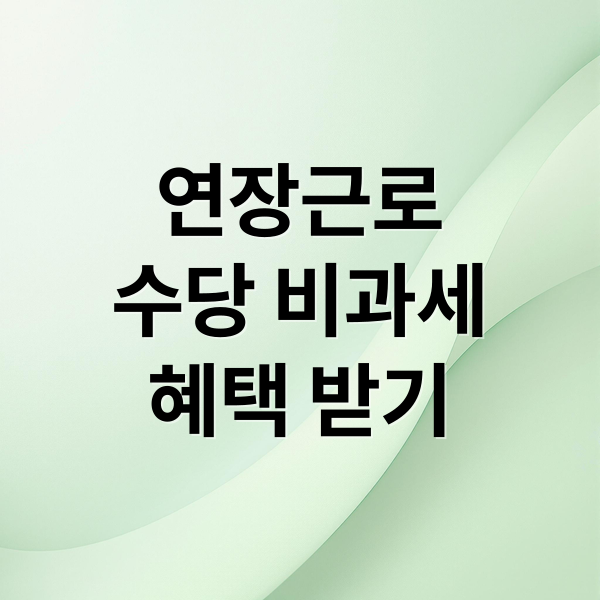 연장근로
수당 비과세
혜택 받기 (연장근로수당 비과세)