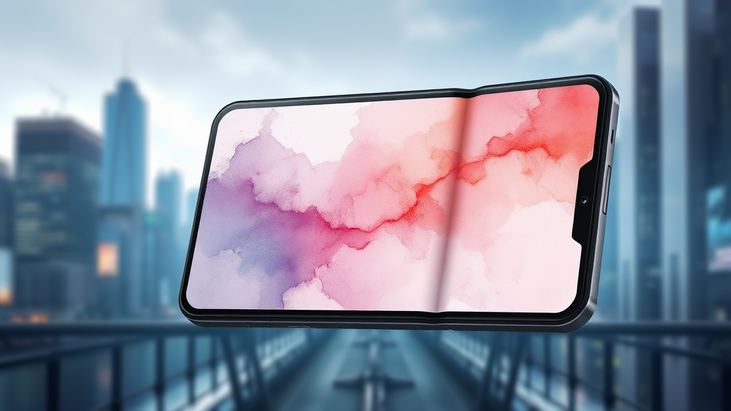 혁신적인 디자인과 힌지 구조 (watercolor 스타일)