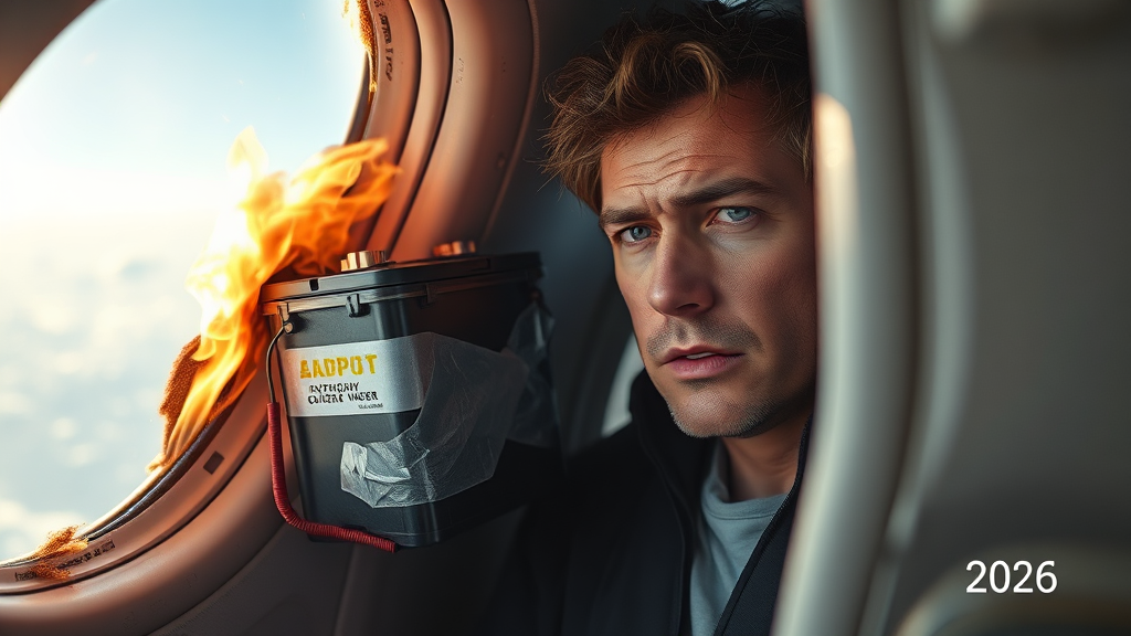 2026년, 보조배터리 규정 변경 (realistic 스타일)