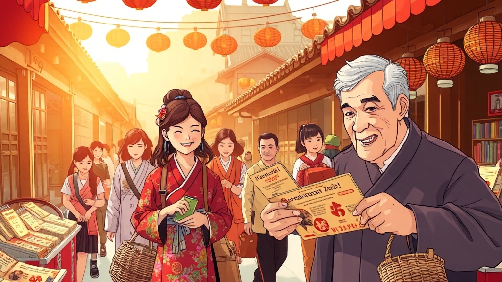 전통시장 및 상품권 활용법 (cartoon 스타일)