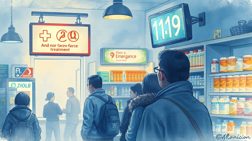 약국 찾기 어려울 때 대안은? (watercolor 스타일)