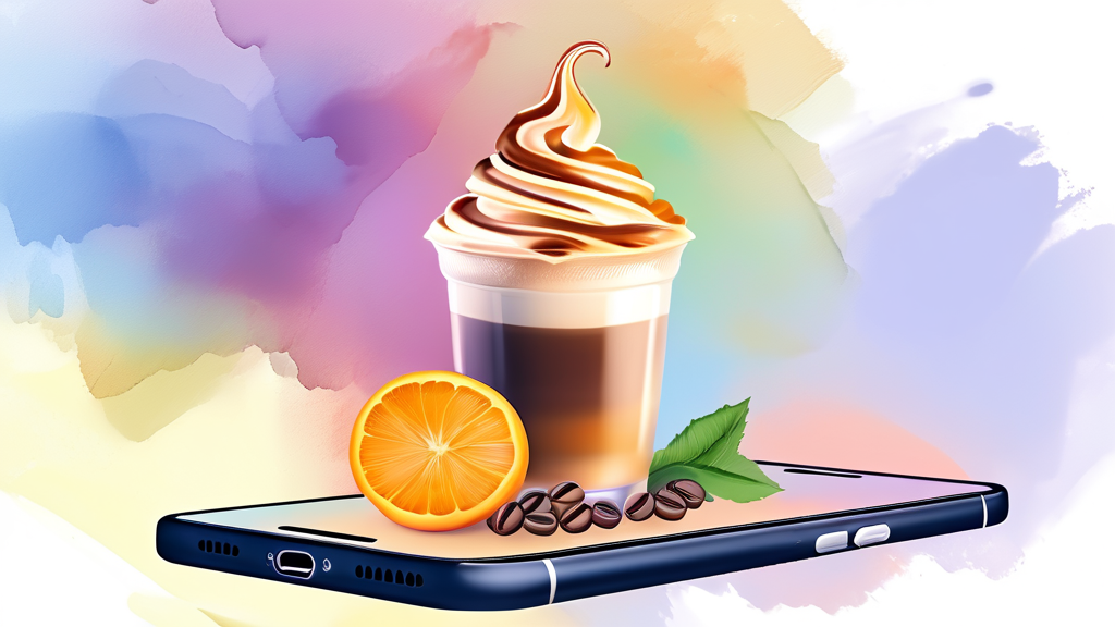 메가커피 기프티콘, 앱에 미리 등록하는 방법 (watercolor 스타일)