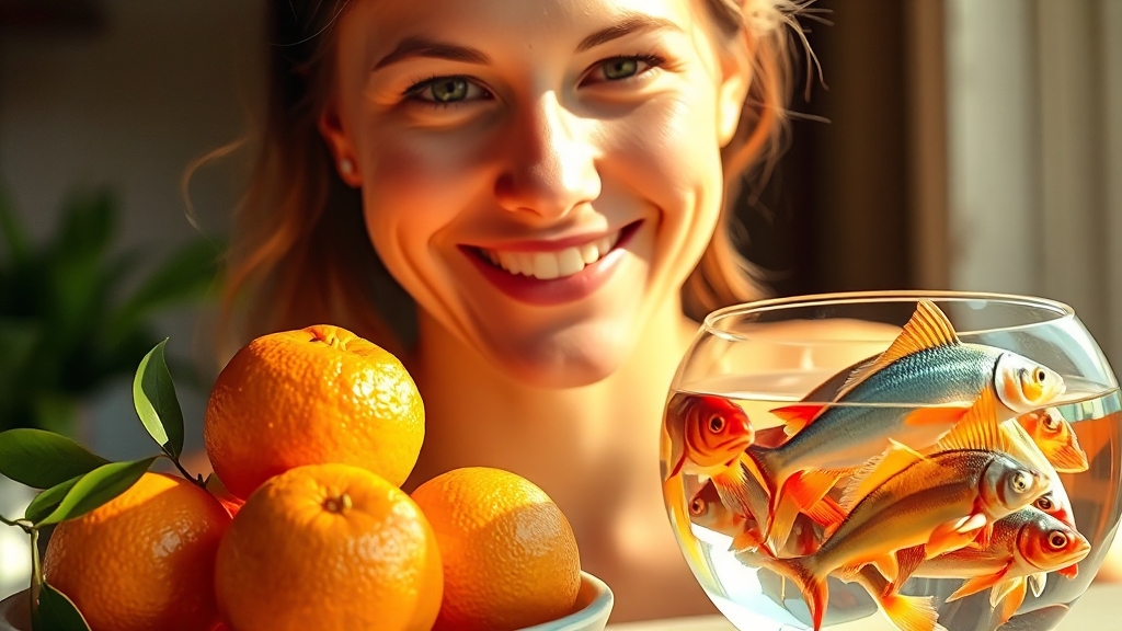 비타민C & 오메가3, 어떤 효능이 있을까요? (realistic 스타일)