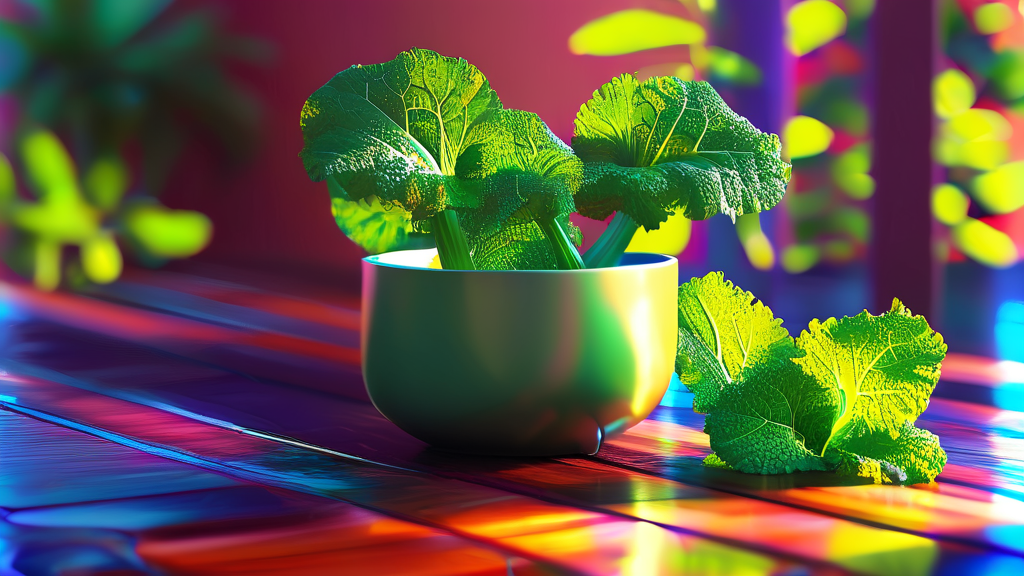 머위의 놀라운 영양 성분과 건강 효과 (realistic 스타일)