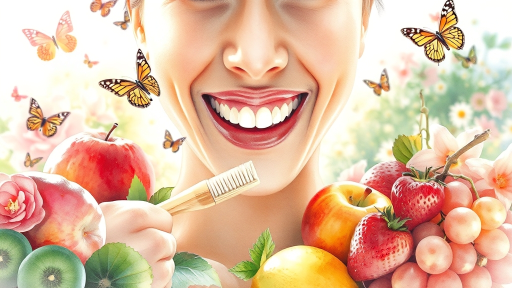 잇몸 건강, 일상에서 지키는 방법 (watercolor 스타일)