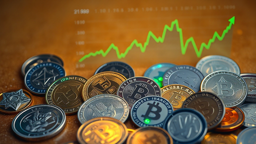 스테이블 코인 종류: 법정화폐, 암호화폐, 알고리즘 (realistic 스타일)