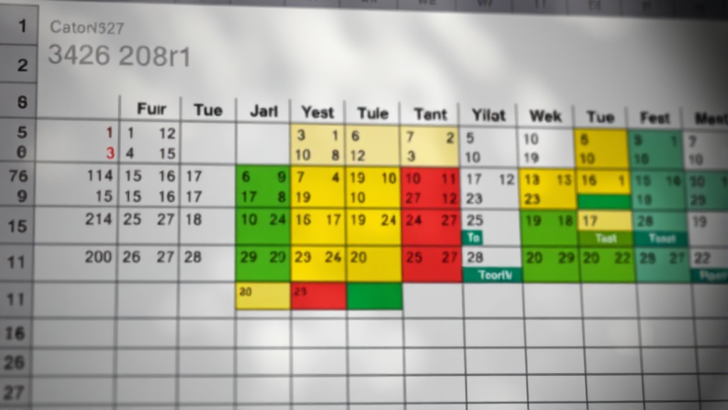 엑셀 달력 활용법: 편집, 출력, 설정 팁 (realistic 스타일)