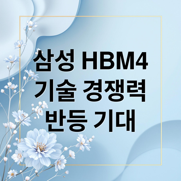 삼성 HBM4
기술 경쟁력
반등 기대 (삼성전자 HBM4)