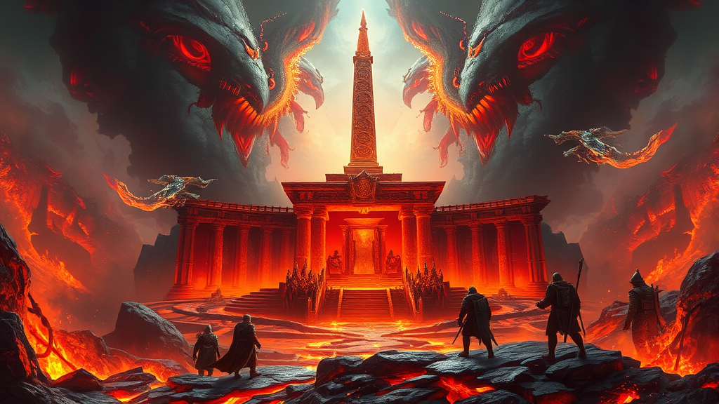 던전 공략: 불의 신전 (realistic 스타일)