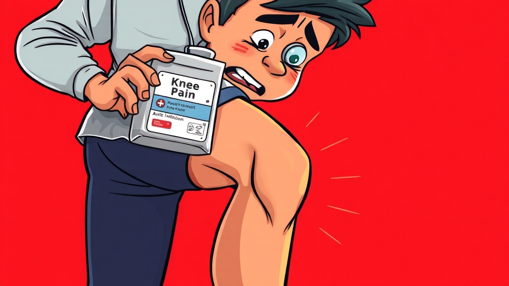 효과적인 무릎 통증 처방약 (cartoon 스타일)